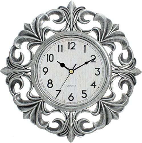 ArteLibre Ρολόι Τοίχου Ασημί Πλαστικό Φ40.6cm 14740039