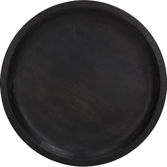 ArteLibre Στρογγυλός Δίσκος Σερβιρίσματος από Ξύλο σε Μαύρο Χρώμα 25.4x25.4x2.5cm 05150077