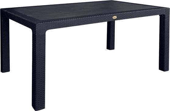 ArteLibre Τραπέζι Εξωτερικού Χώρου από Πολυπροπυλένιο Eco Μαύρο 90x150cm 14720034