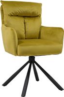 ArteLibre Wyatt Καρέκλα Τραπεζαρίας με Υφασμάτινη Επένδυση Κίτρινο 60x67x93cm 14480026