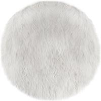 Atmosphera A-S Fur Χαλί Στρογγυλό Γούνινο White με Διάμετρο 90cm 158519