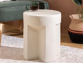 Atmosphera Kriz Στρογγυλό Βοηθητικό Τραπεζάκι Ivory Μ34xΠ34xΥ41cm 197888B
