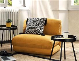 Atmosphera Marza Κρεβάτι Πολυθρόνα Mustard Yellow 82x58x78cm 166753A