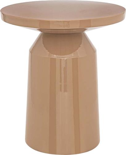 Atmosphera Sita Στρογγυλό Βοηθητικό Τραπεζάκι Μεταλλικό Μπεζ Μ38xΠ38xΥ44cm 197889A