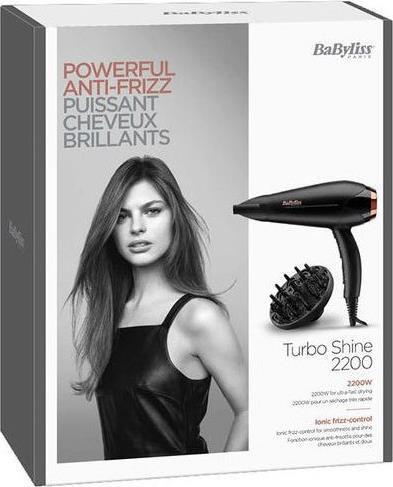 Babyliss D570DE Turbo Shine Ionic Πιστολάκι Μαλλιών με Φυσούνα 2200W
