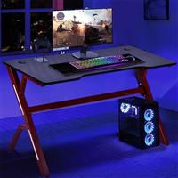 Bakaji Γραφείο Gaming Ξύλινο Κόκκινο με Μεταλλικά Πόδια 120x60x73cm 02012073