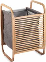 Bakaji Καλάθι Απλύτων Bamboo με Καπάκι 40x35x61cm Καφέ 02814319
