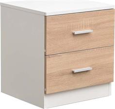 Bakaji Κομοδίνο Ξύλινο Λευκό 40x38x44.5cm 02012278