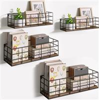 Bakaji Ράφια Τοίχου Καρυδιάς Σετ 4τμχ 40x14.5x11cm 02841430