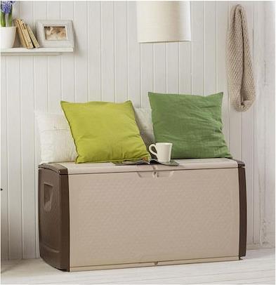 Bama Μπαούλο Αποθήκευσης Εξωτερικού Χώρου Πλαστικό 350lt Καφέ Μ122xΠ56xΥ63cm 99031