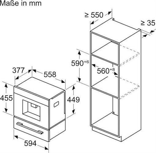 Bosch CTL7181B0 Αυτόματη Μηχανή Espresso Εντοιχιζόμενη 1500W Πίεσης 19bar με Μύλο Άλεσης Μαύρη