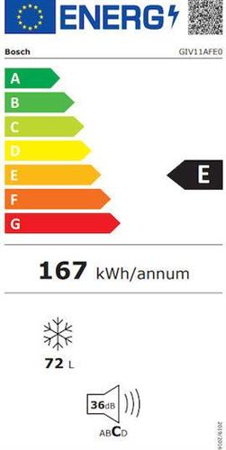 Bosch GIV11AFE0 Εντοιχιζόμενος Όρθιος Καταψύκτης 72lt