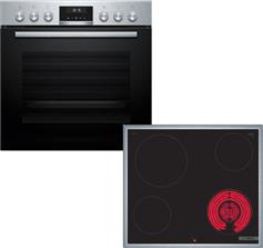 Bosch HEG537BS4 + NKF645GA2E Φούρνος κάτω Πάγκου 71lt με Κεραμικές Εστίες Π60cm Inox