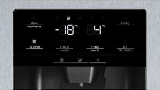 Bosch KAD93AIEP Ψυγείο Ντουλάπα 562lt Total NoFrost Υ178.7xΠ90.8xΒ70.7cm Ασημί