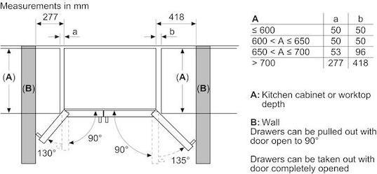 Bosch KAD93AIEP Ψυγείο Ντουλάπα 562lt Total NoFrost Υ178.7xΠ90.8xΒ70.7cm Ασημί