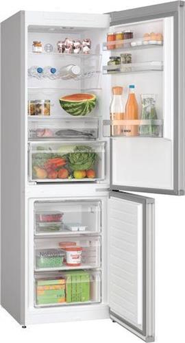 Bosch KGN367LDF Ψυγειοκαταψύκτης 321lt Total NoFrost Υ186xΠ60xΒ66.5cm Ασημί