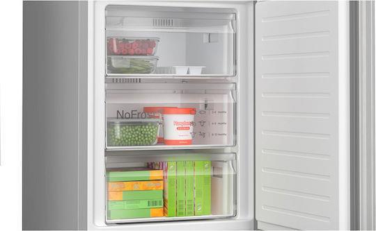 Bosch KGN367LDF Ψυγειοκαταψύκτης 321lt Total NoFrost Υ186xΠ60xΒ66.5cm Ασημί