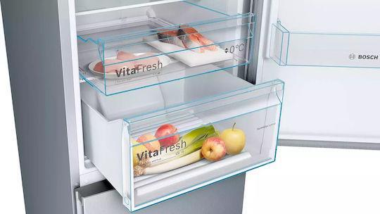 Bosch KGN36VLED Ψυγειοκαταψύκτης 326lt Total NoFrost Υ186xΠ60xΒ66cm Inox
