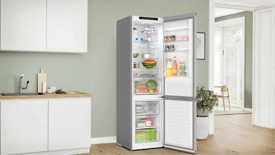 Bosch KGN392LCF Ψυγειοκαταψύκτης 363lt Total NoFrost Υ203xΠ60xΒ66.5cm Ασημί