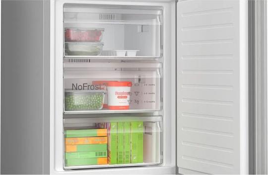 Bosch KGN392LCF Ψυγειοκαταψύκτης 363lt Total NoFrost Υ203xΠ60xΒ66.5cm Ασημί