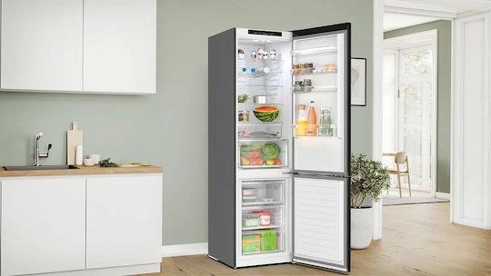 Bosch KGN392XCF Ψυγειοκαταψύκτης 363lt Total NoFrost Υ203xΠ60xΒ66cm Brushed Black Steel