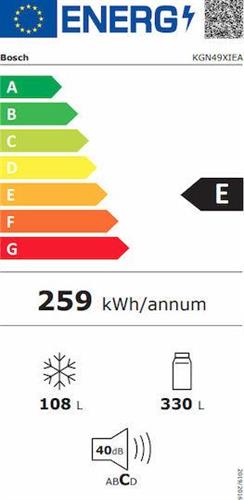 Bosch KGN49XIEA Ψυγειοκαταψύκτης 438lt Total NoFrost Υ203xΠ70xΒ67cm Inox