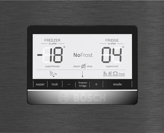 Bosch KGN76AXDR Ψυγειοκαταψύκτης 526lt Total NoFrost Υ186xΠ75xΒ80cm Brushed Black Steel