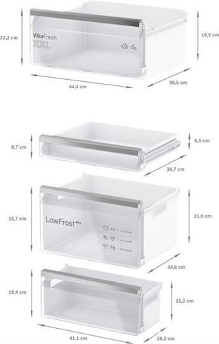 Bosch KGV36VLEAS Ψυγειοκαταψύκτης 308lt Υ186xΠ60xΒ65cm Inox