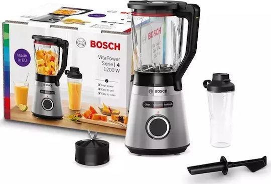 Bosch MMB6384M Μπλέντερ για Smoothies με Γυάλινη Κανάτα 1.5lt 1200W Inox