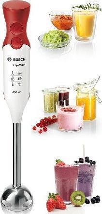 Bosch MSM64010 ErgoMixx Ραβδομπλέντερ με Πλαστική Ράβδο 450W Κόκκινο