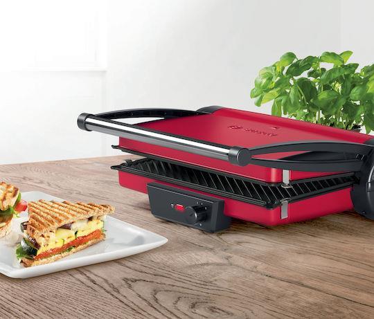 Bosch TCG4104 Τοστιέρα Γκριλιέρα με Αποσπώμενες Πλάκες 2000W Κόκκινη