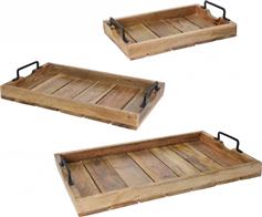 BOX37211 The Netherlands Ξύλινος Δίσκος Σερβιρίσματος 38x25.3x7cm Σετ 3τμχ 366100038