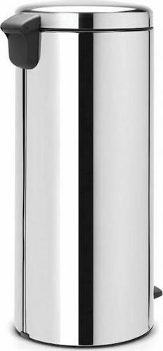 Brabantia New Icon Κάδος Απορριμμάτων από Ανοξείδωτο Ατσάλι Chrome Matt με Πεντάλ 30lt 080.1143/66