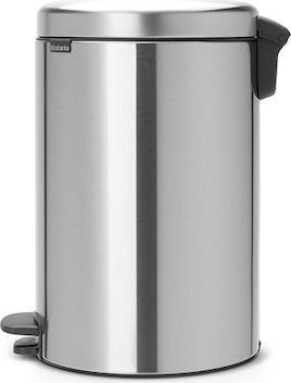 Brabantia New Icon Κάδος Απορριμμάτων Μεταλλικός Chrome Matt με Πεντάλ 20lt 080.1140/21