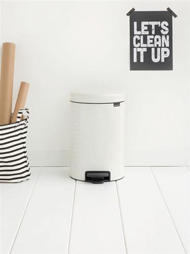 Brabantia New Icon Μεταλλικό Καλαθάκι Μπάνιου 12lt Λευκό 080.1119/69