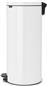 Brabantia New Icon Κάδος Απορριμμάτων από Ανοξείδωτο Ατσάλι Λευκός με Πεντάλ 30lt 080.1117/85