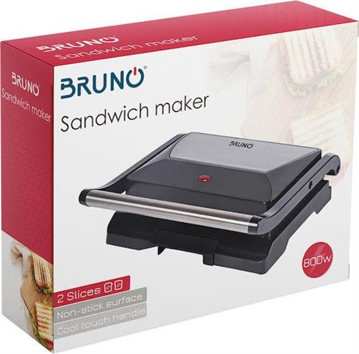 Bruno BRN-0067 Τοστιέρα για 2 Τοστ 800W Μαύρη