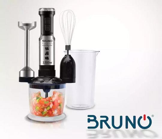 Bruno BRN-0093 Ραβδομπλέντερ με Ανοξείδωτη Ράβδο 1200W Ασημί