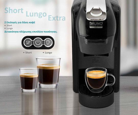 Bruno BRN-0124 Καφετιέρα 3 σε 1 για Κάψουλες Nespresso Original & Dolce Gusto Μαύρη