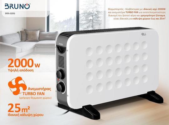 Bruno BRN-0206 Θερμοπομπός Δαπέδου 2000W 61x38.5cm Λευκός