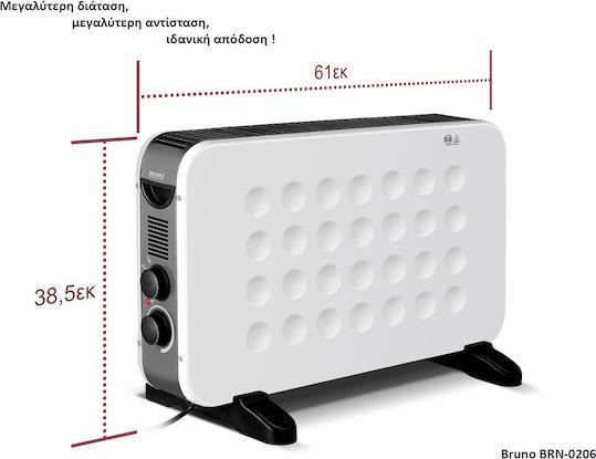 Bruno BRN-0206 Θερμοπομπός Δαπέδου 2000W 61x38.5cm Λευκός