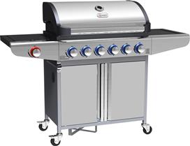 Campfire 25-38212 Ψησταριά Υγραερίου Σχάρας 73x40cm με 6 Εστίες 2.5kW και Πλαϊνό Μάτι