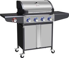 Campfire 25-38229 Ψησταριά Υγραερίου Σχάρας 63x40cm με 4 Εστίες 3.2kW και Πλαϊνό Μάτι