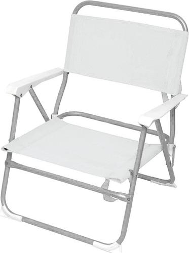 Campus Καρέκλα Παραλίας Μεταλλική Λευκή 44x44x28-66cm