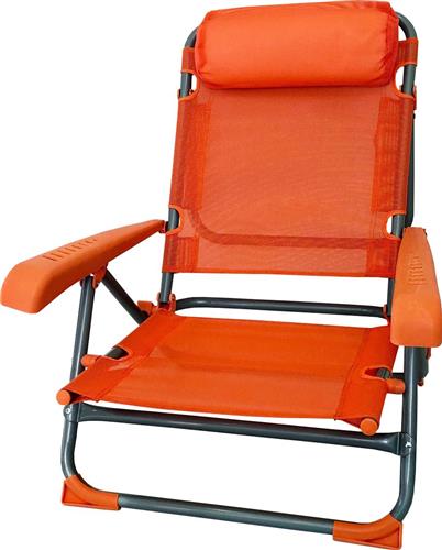 Campus Καρέκλα Παραλίας Μεταλλική Πορτοκαλί 61x55x24-73cm