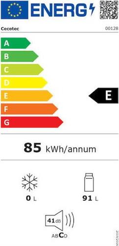 Cecotec CEC-00128 Bolero CoolMarket TT 90 Mini Bar 91lt Υ83xΠ47xΒ44cm Μαύρο