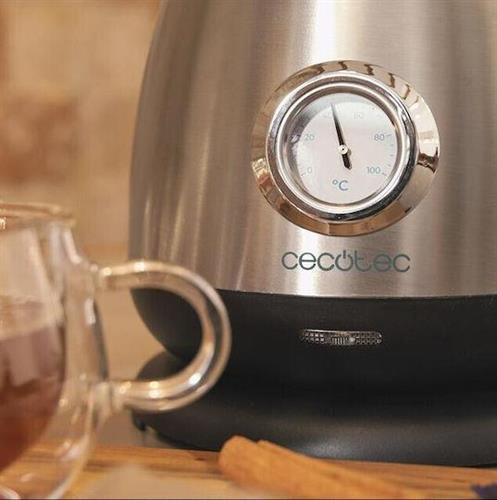 Cecotec CEC-01458 Thermosense 620 Retro Steel Βραστήρας 1.7lt 2200W Ασημί
