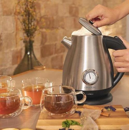 Cecotec CEC-01458 Thermosense 620 Retro Steel Βραστήρας 1.7lt 2200W Ασημί