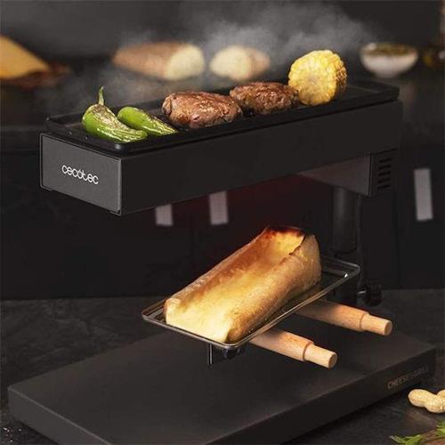 Cecotec CEC-03081 Cheese 6000 Black Επιτραπέζια Ηλεκτρική Ψησταριά Raclette 600W με Ρυθμιζόμενο Θερμοστάστη