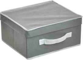 Click Υφασμάτινο Κουτί Αποθήκευσης με Καπάκι Γκρι 33x28x15cm 6-70-373-0014
